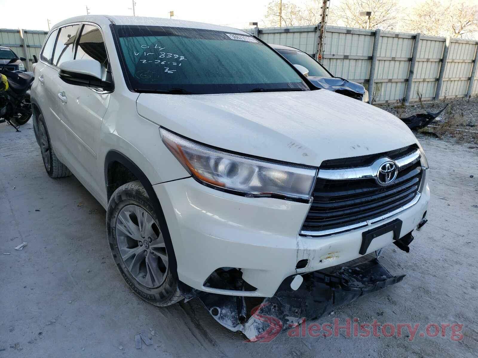 5TDZKRFHXGS168397 2016 TOYOTA HIGHLANDER