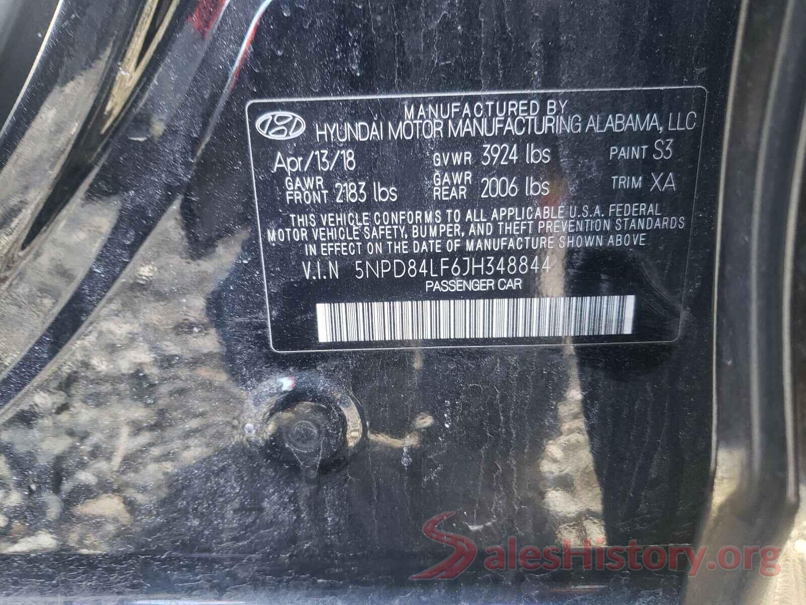 5NPD84LF6JH348844 2018 HYUNDAI ELANTRA