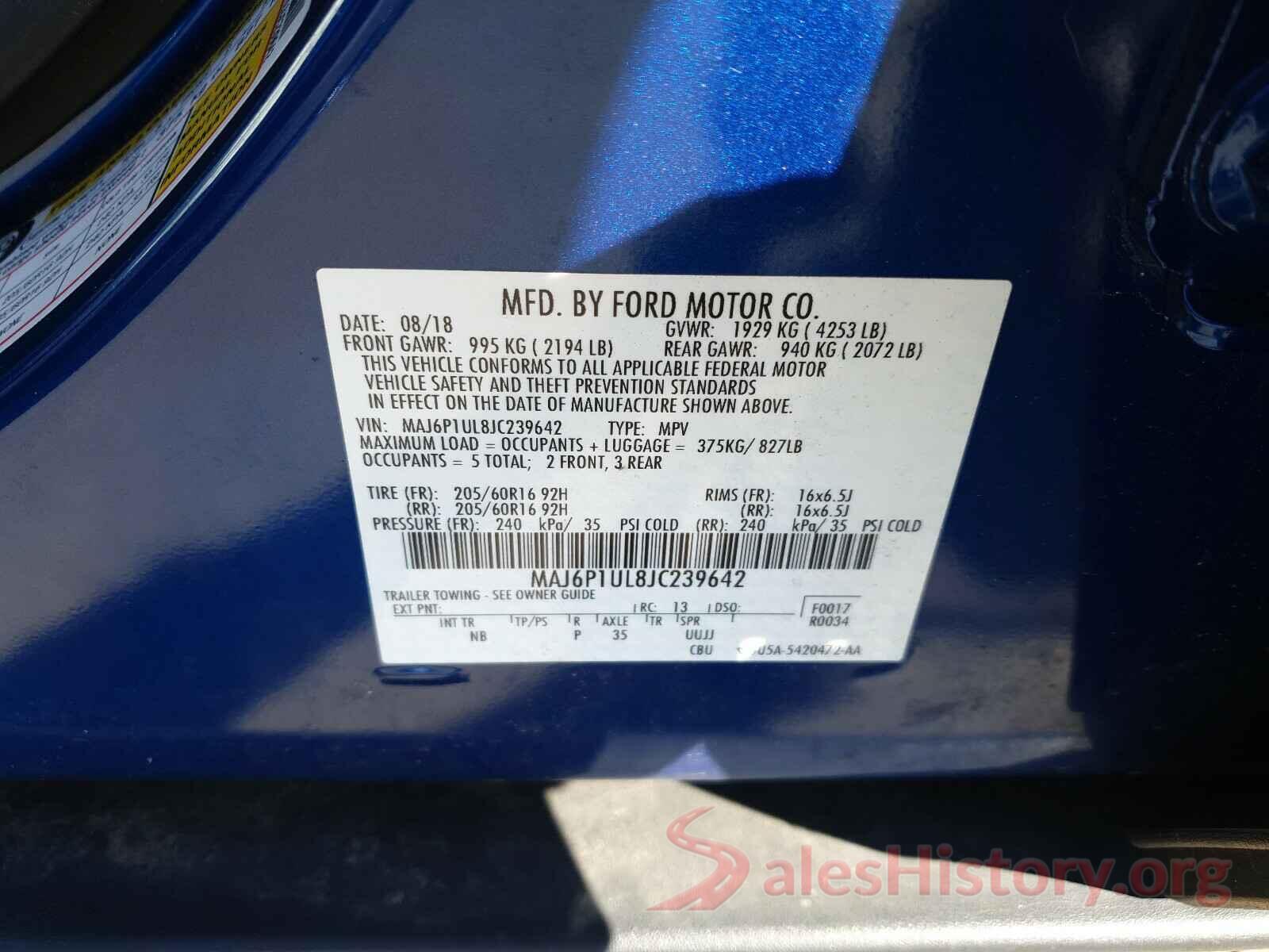 MAJ6P1UL8JC239642 2018 FORD ALL OTHER