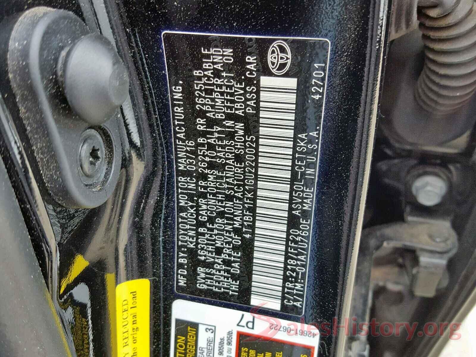 4T1BF1FK1GU220025 2016 TOYOTA CAMRY