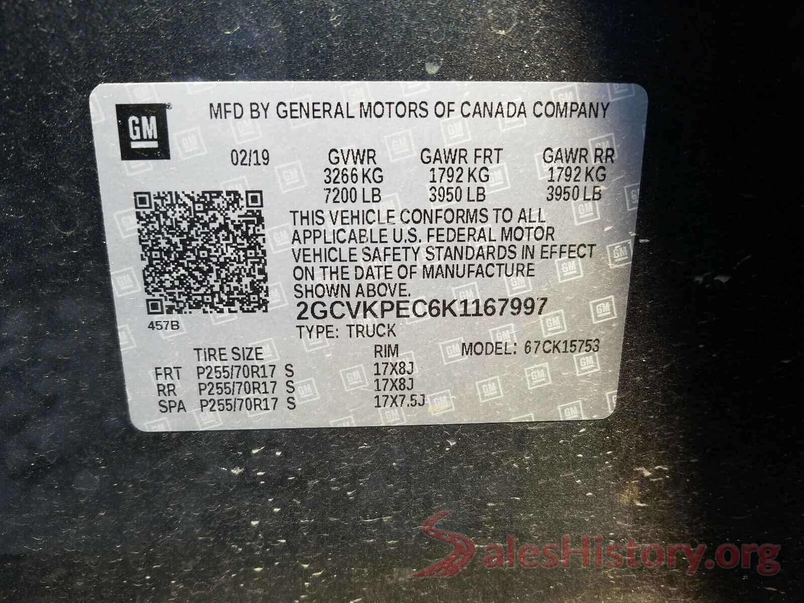 2GCVKPEC6K1167997 2019 CHEVROLET SILVERADO