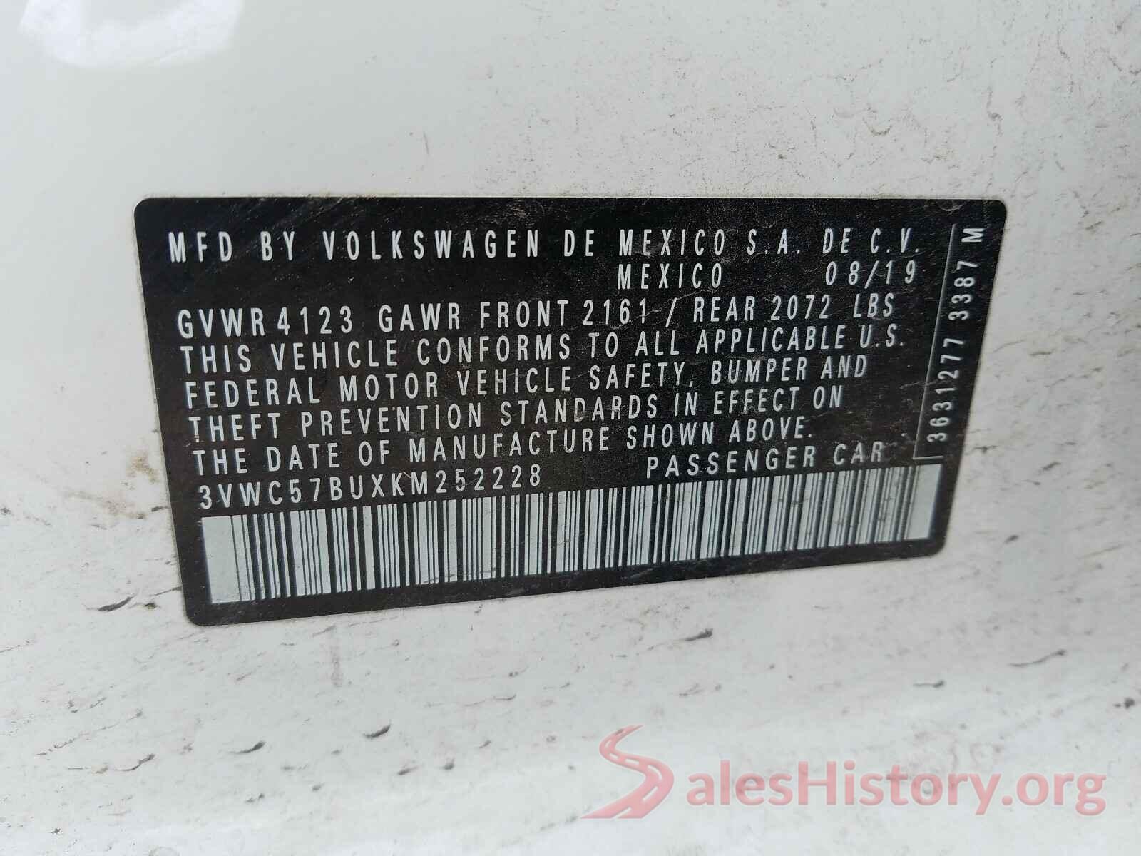 3VWC57BUXKM252228 2019 VOLKSWAGEN JETTA