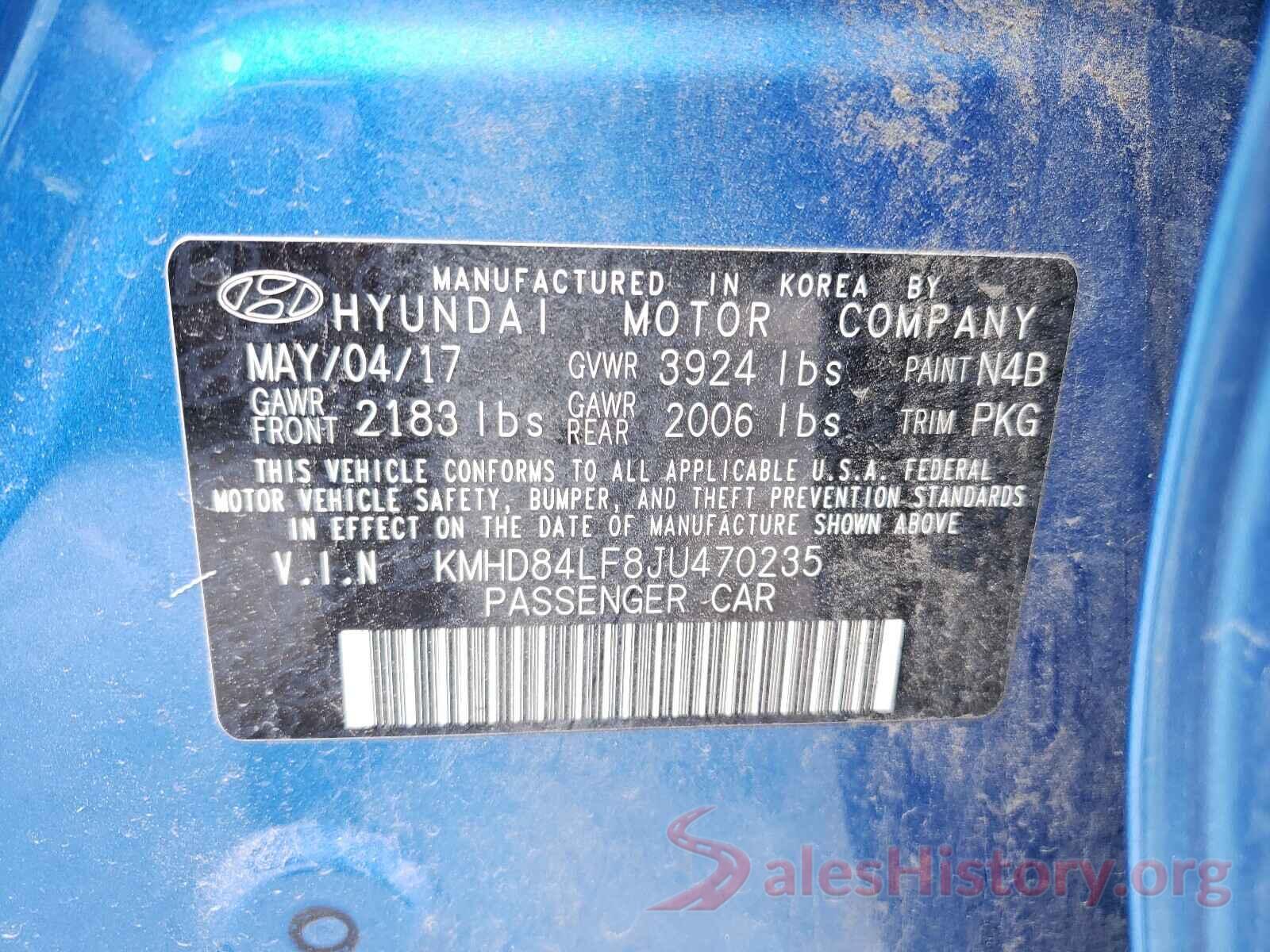 KMHD84LF8JU470235 2018 HYUNDAI ELANTRA