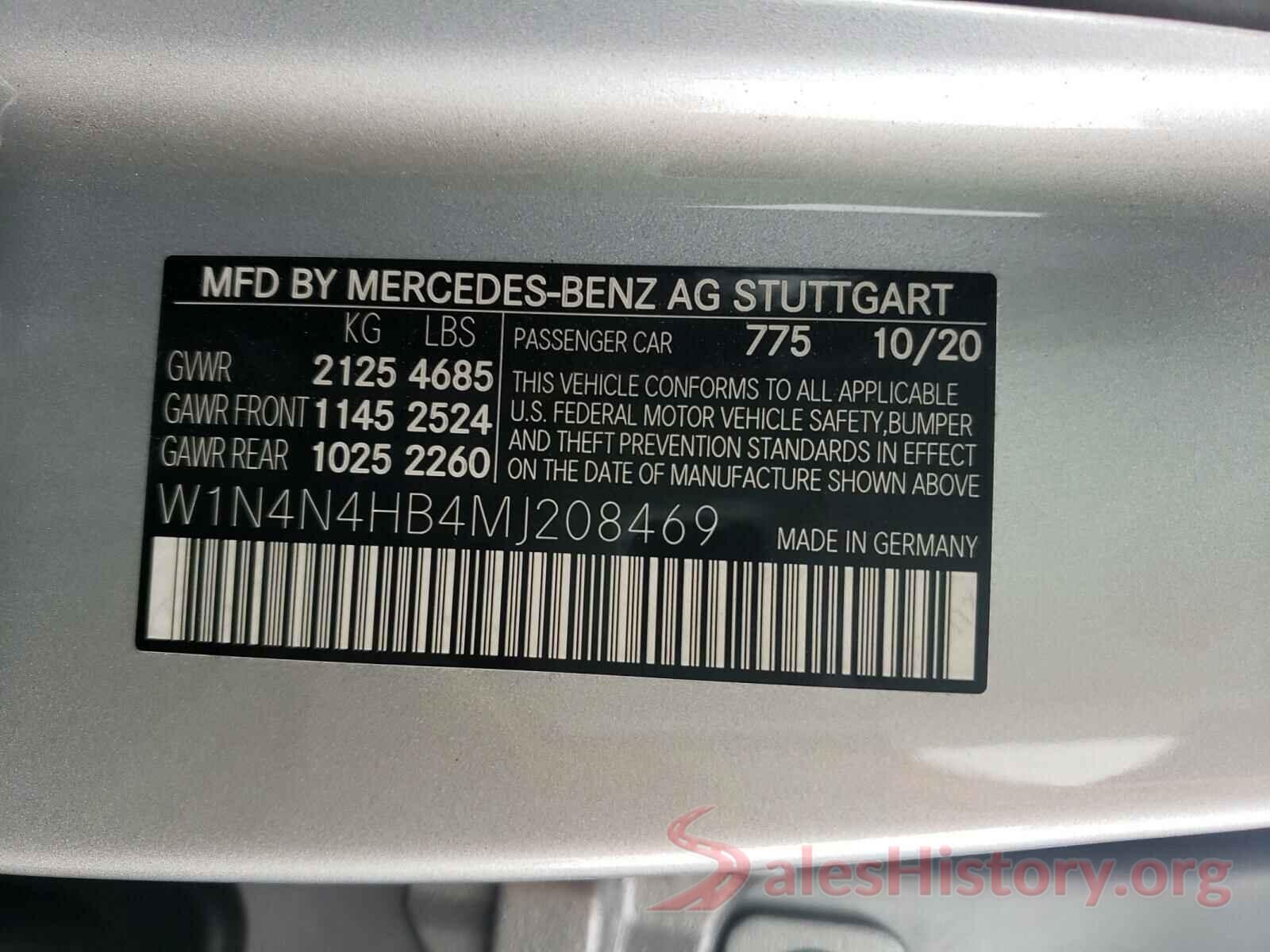 W1N4N4HB4MJ208469 2021 MERCEDES-BENZ G CLASS