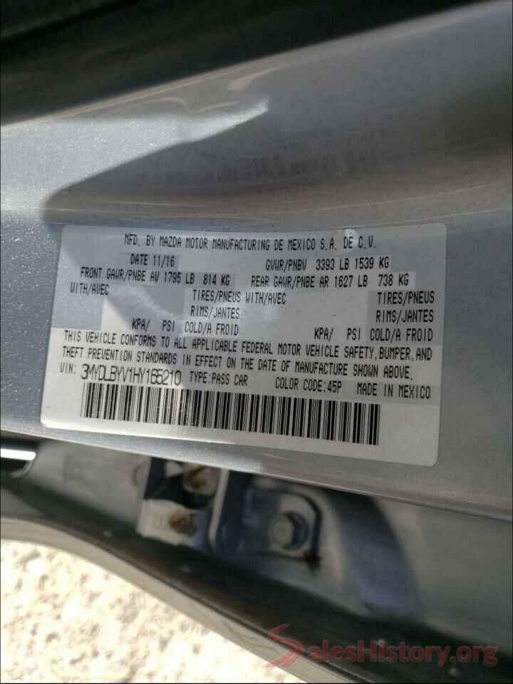 3MYDLBYV1HY165210 2017 TOYOTA YARIS