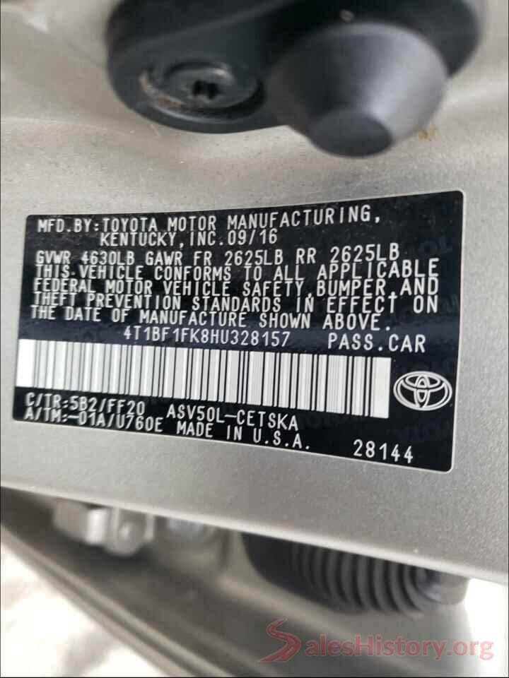 4T1BF1FK8HU328157 2017 TOYOTA CAMRY