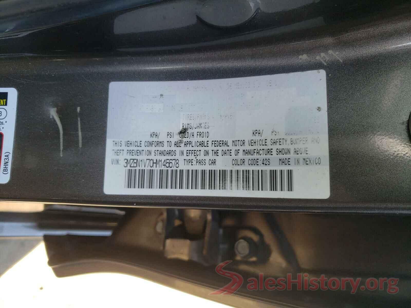 3MZBN1V70HM145678 2017 MAZDA 3