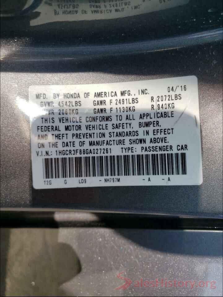 1HGCR3F88GA027261 2016 HONDA ACCORD