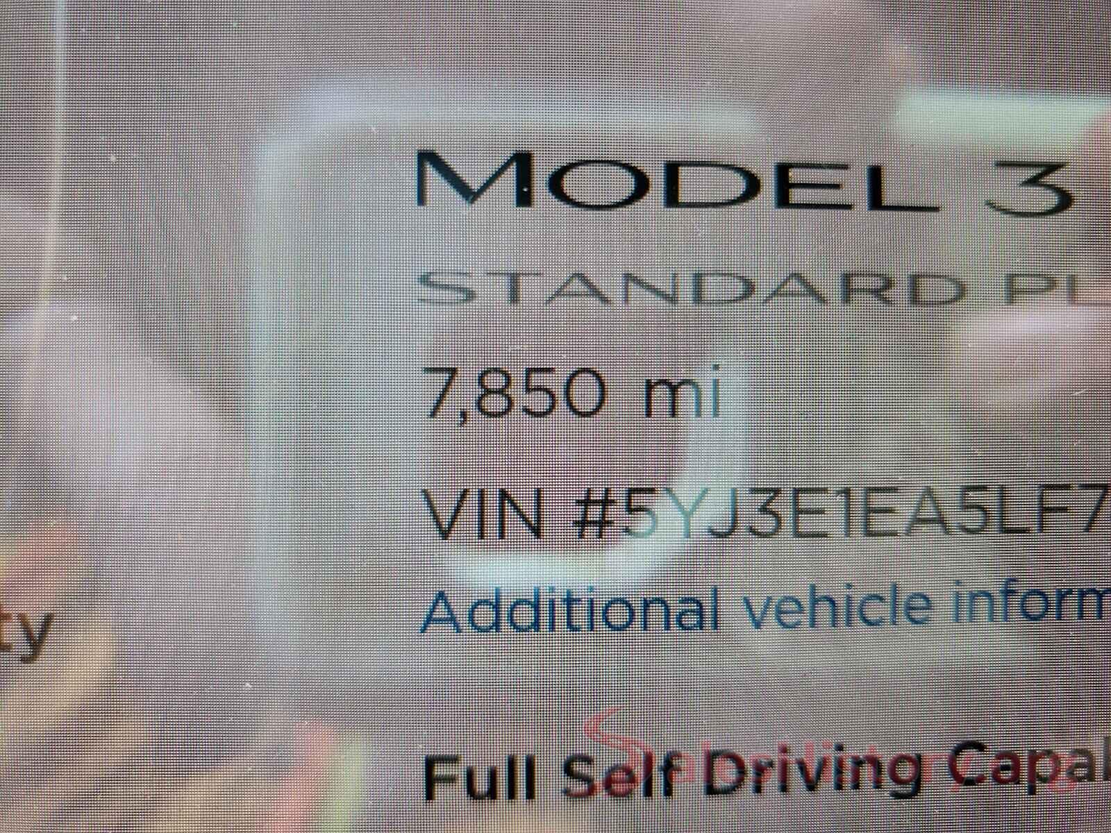 5YJ3E1EA5LF743426 2020 TESLA MODEL 3