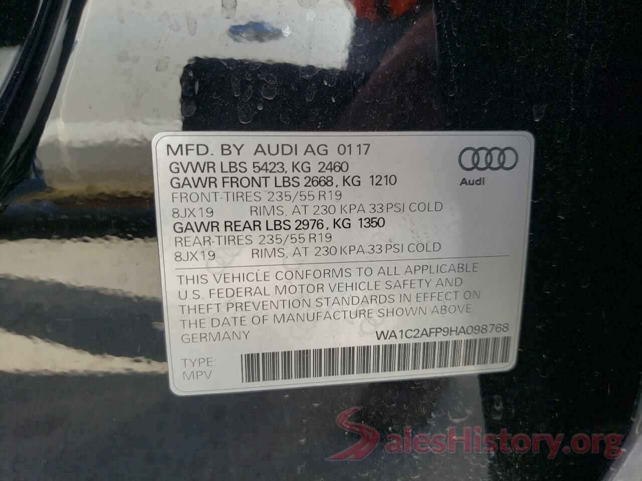 WA1C2AFP9HA098768 2017 AUDI Q5