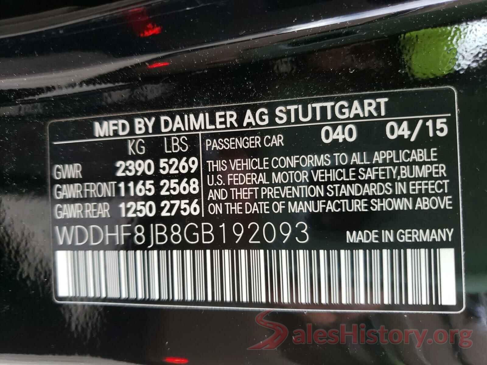 WDDHF8JB8GB192093 2016 MERCEDES-BENZ E CLASS