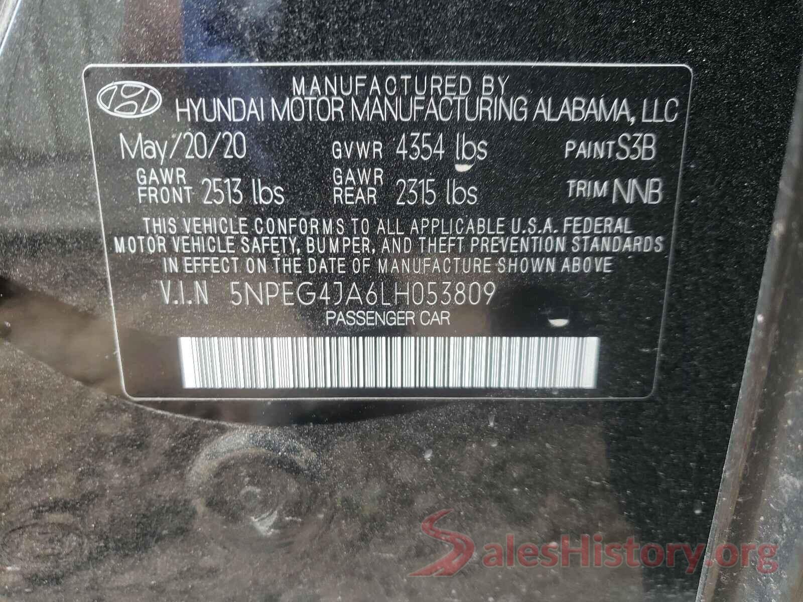 5NPEG4JA6LH053809 2021 HYUNDAI SONATA