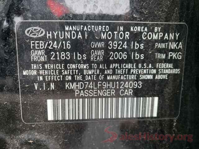 KMHD74LF9HU124093 2017 HYUNDAI ELANTRA