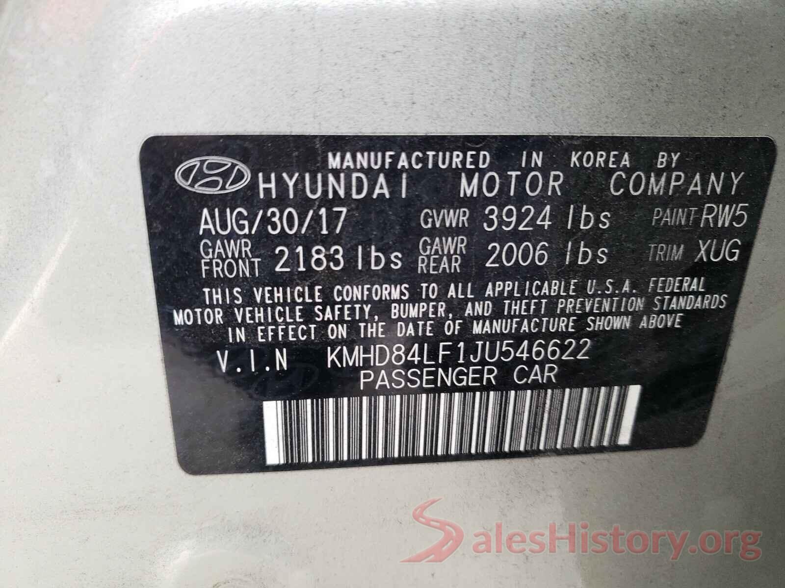 KMHD84LF1JU546622 2018 HYUNDAI ELANTRA