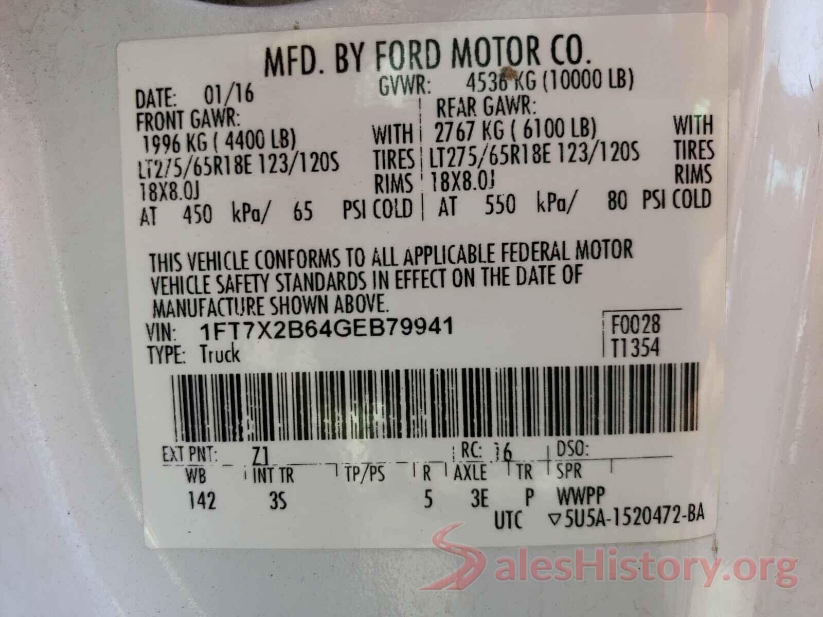 1FT7X2B64GEB79941 2016 FORD F250