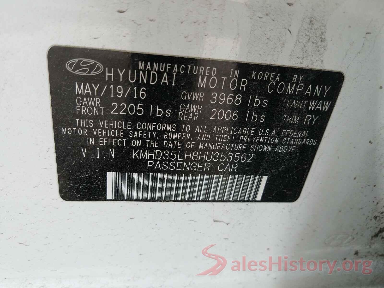 KMHD35LH8HU353562 2017 HYUNDAI ELANTRA