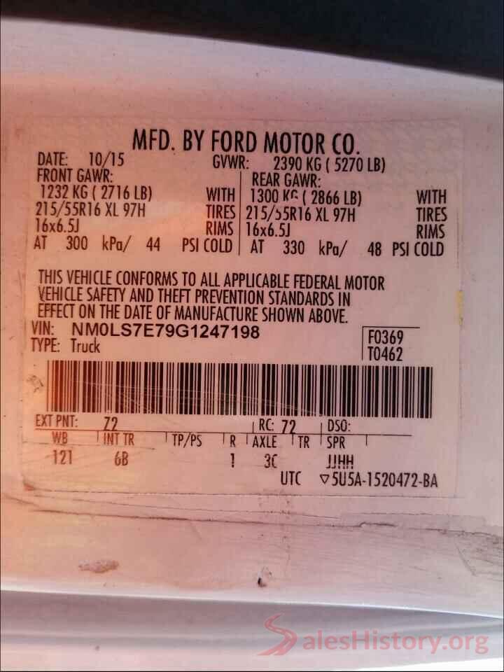 NM0LS7E79G1247198 2016 FORD TRANSIT CO