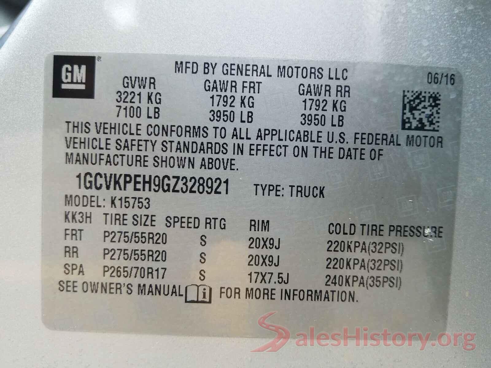 1GCVKPEH9GZ328921 2016 CHEVROLET SILVERADO