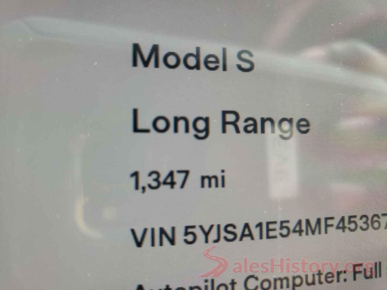 5YJSA1E54MF453674 2021 TESLA MODEL S