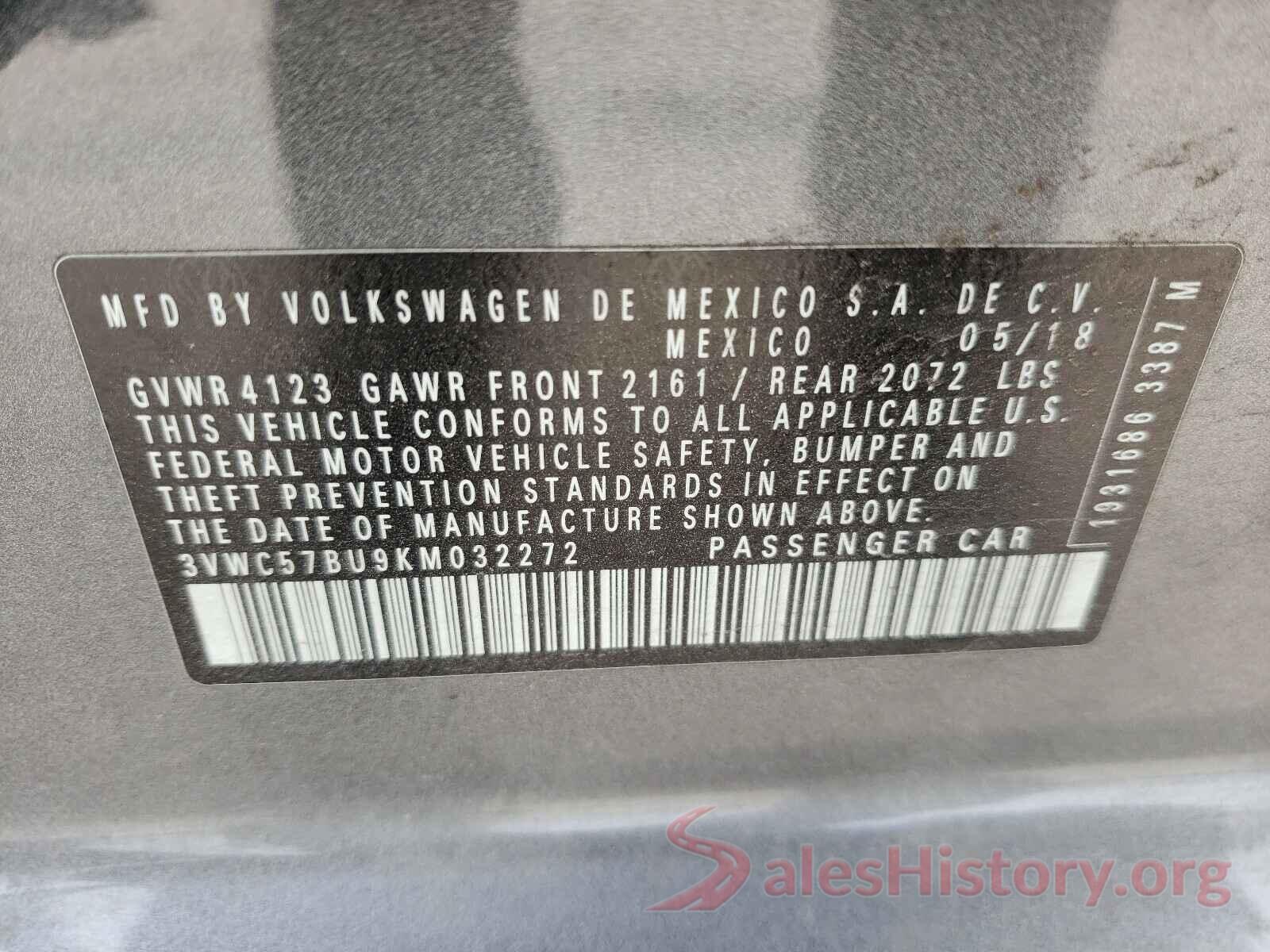 3VWC57BU9KM032272 2019 VOLKSWAGEN JETTA