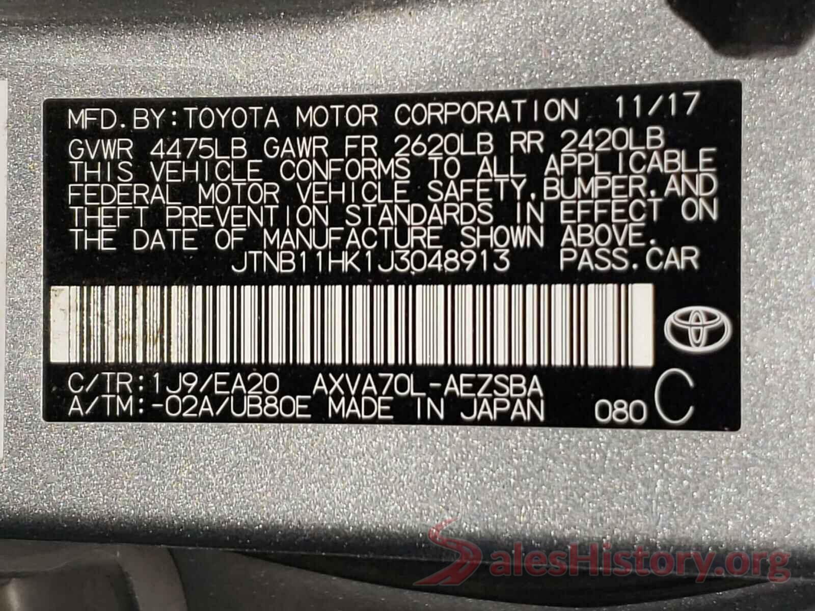 JTNB11HK1J3048913 2018 TOYOTA CAMRY