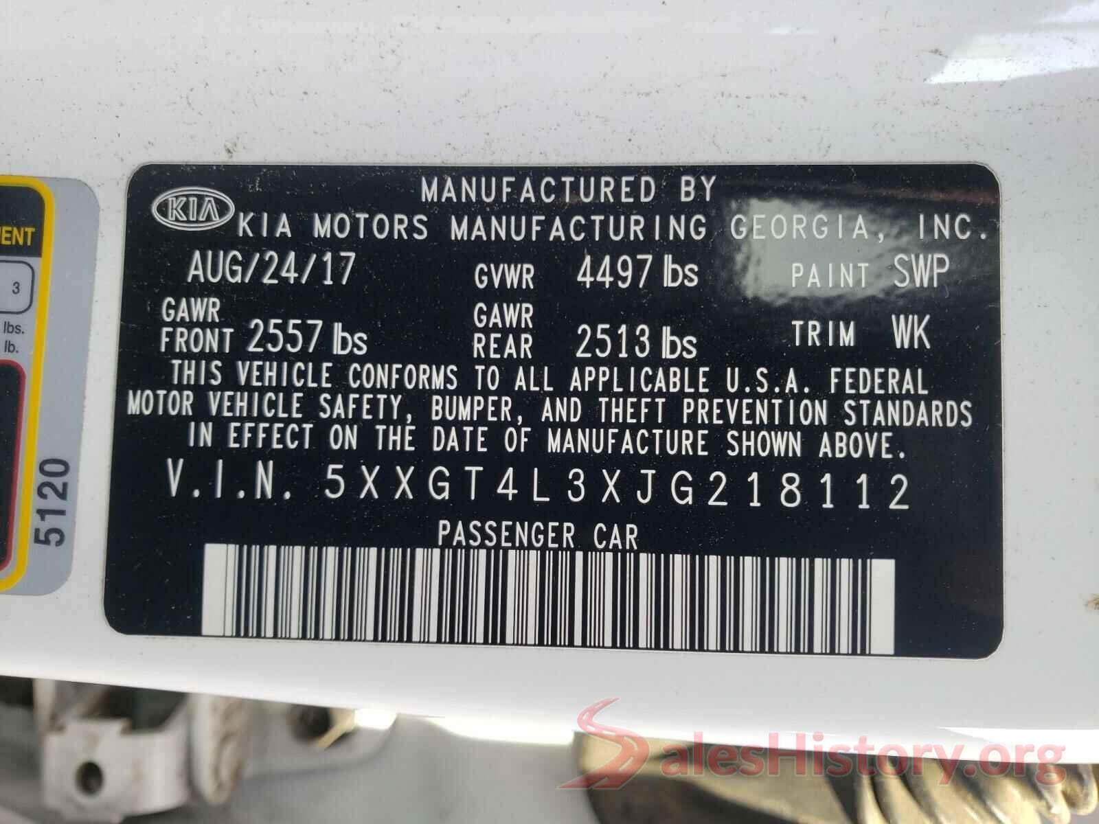 5XXGT4L3XJG218112 2018 KIA OPTIMA