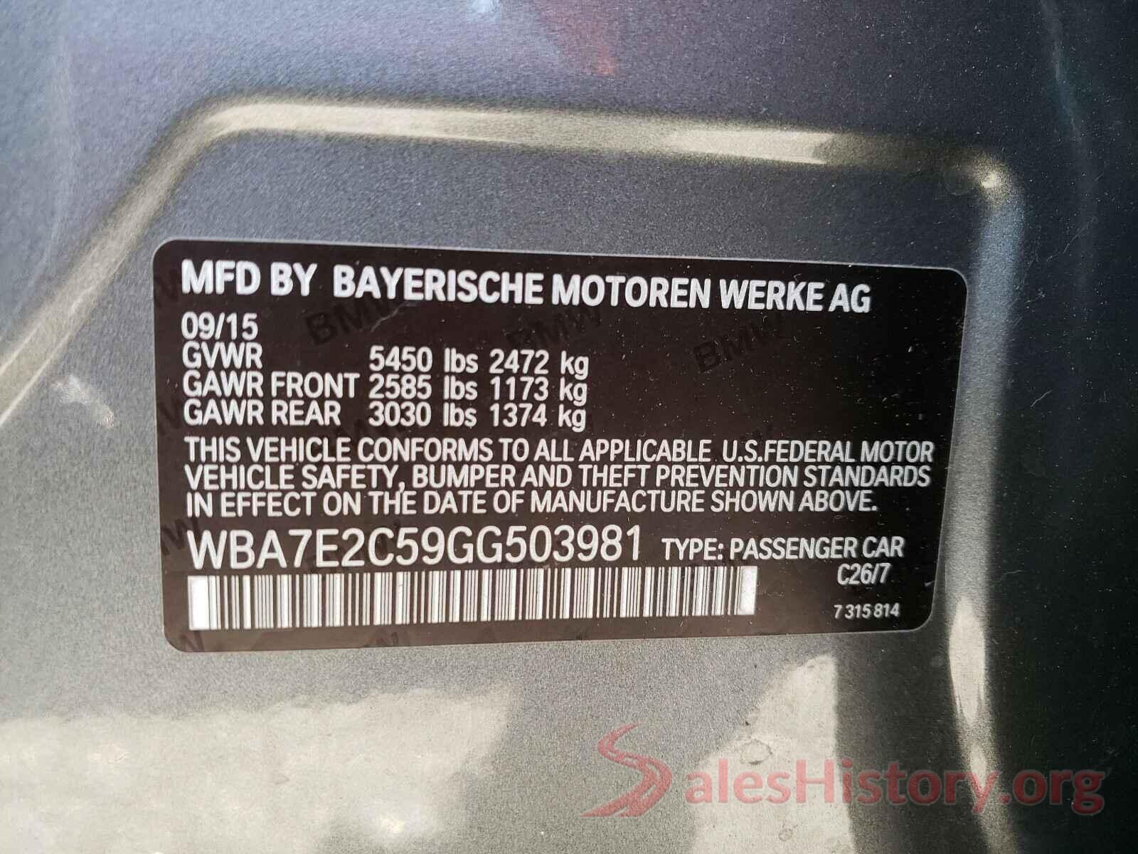 WBA7E2C59GG503981 2016 BMW 7 SERIES