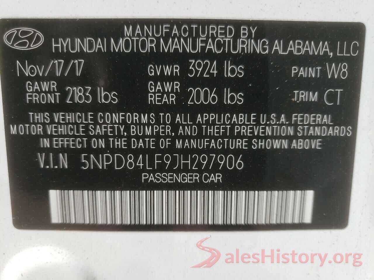 5NPD84LF9JH297906 2018 HYUNDAI ELANTRA