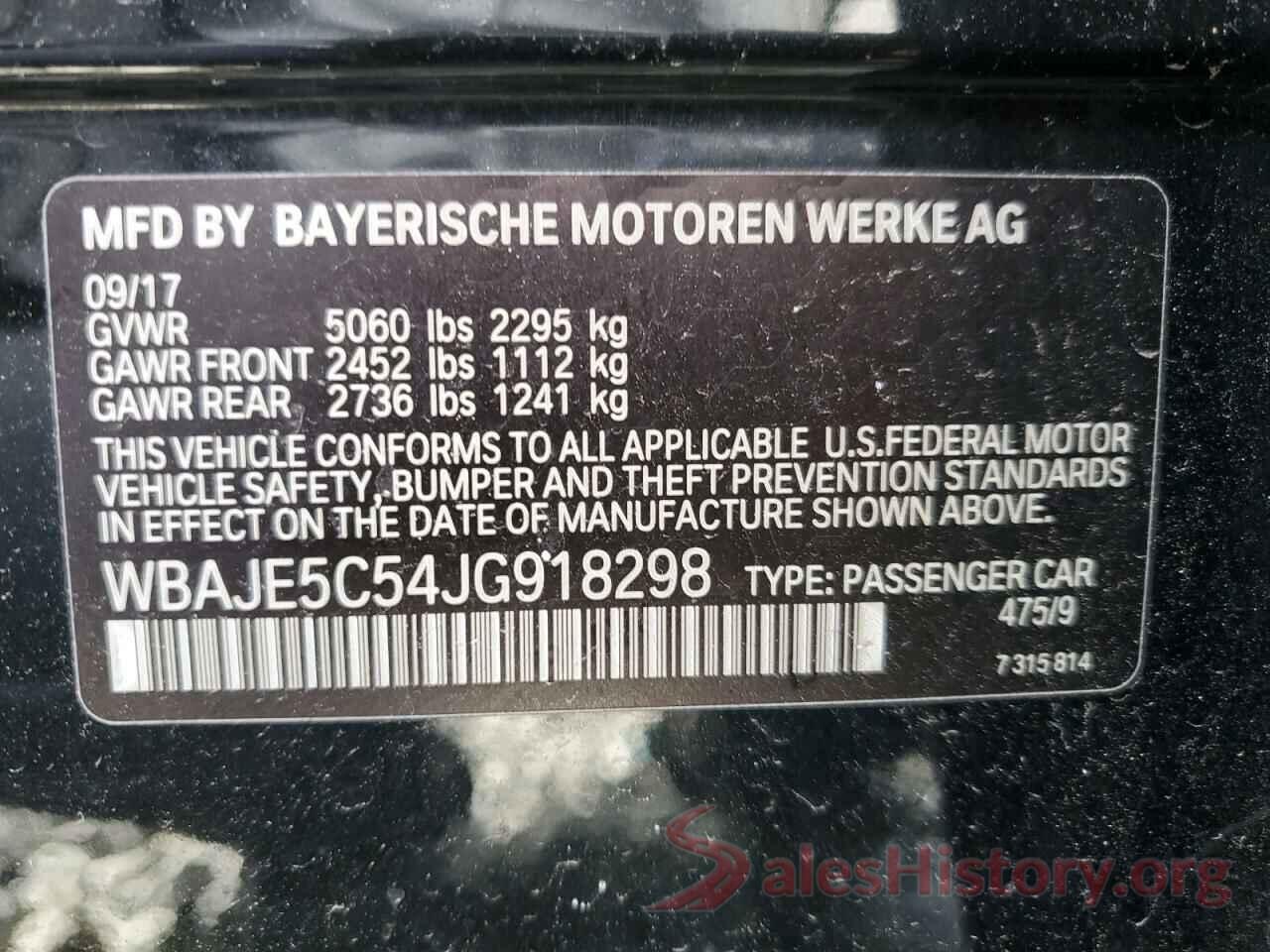 WBAJE5C54JG918298 2018 BMW 5 SERIES