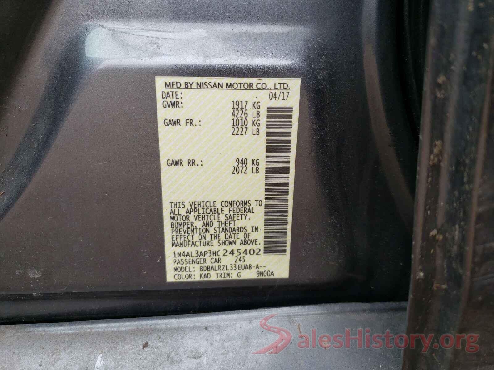 1N4AL3AP3HC245402 2017 NISSAN ALTIMA