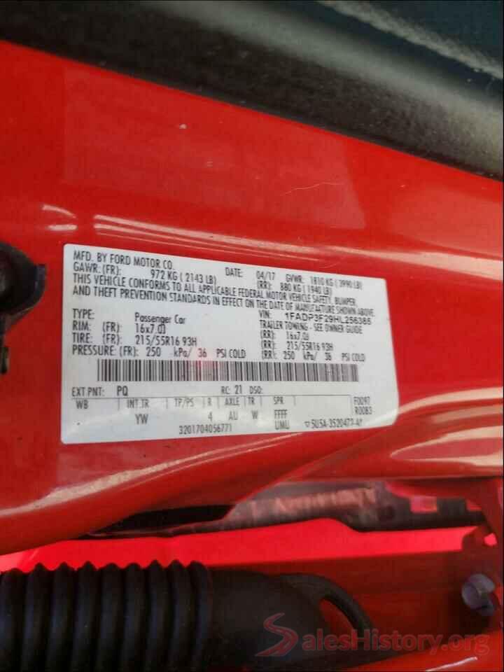 1FADP3F29HL256385 2017 FORD FOCUS