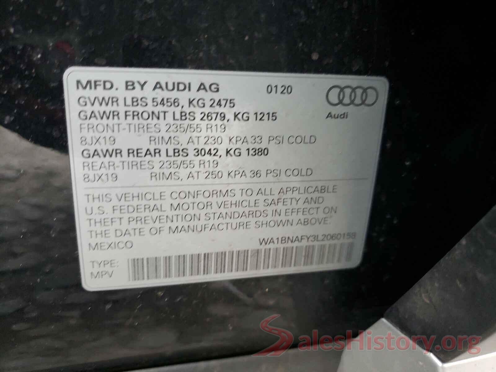 WA1BNAFY3L2060158 2020 AUDI Q5