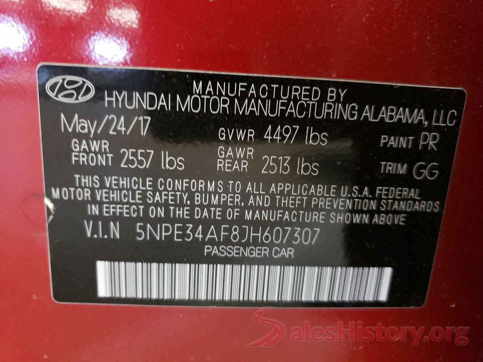 5NPE34AF8JH607307 2018 HYUNDAI SONATA