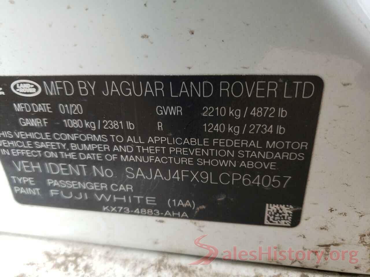 SAJAJ4FX9LCP64057 2020 JAGUAR XE