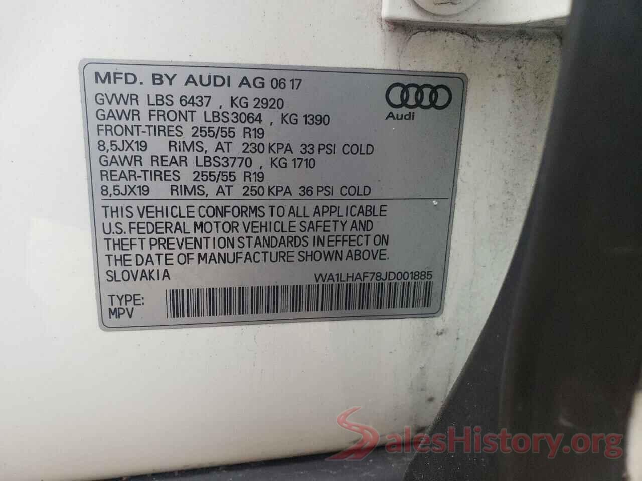 WA1LHAF78JD001885 2018 AUDI Q7