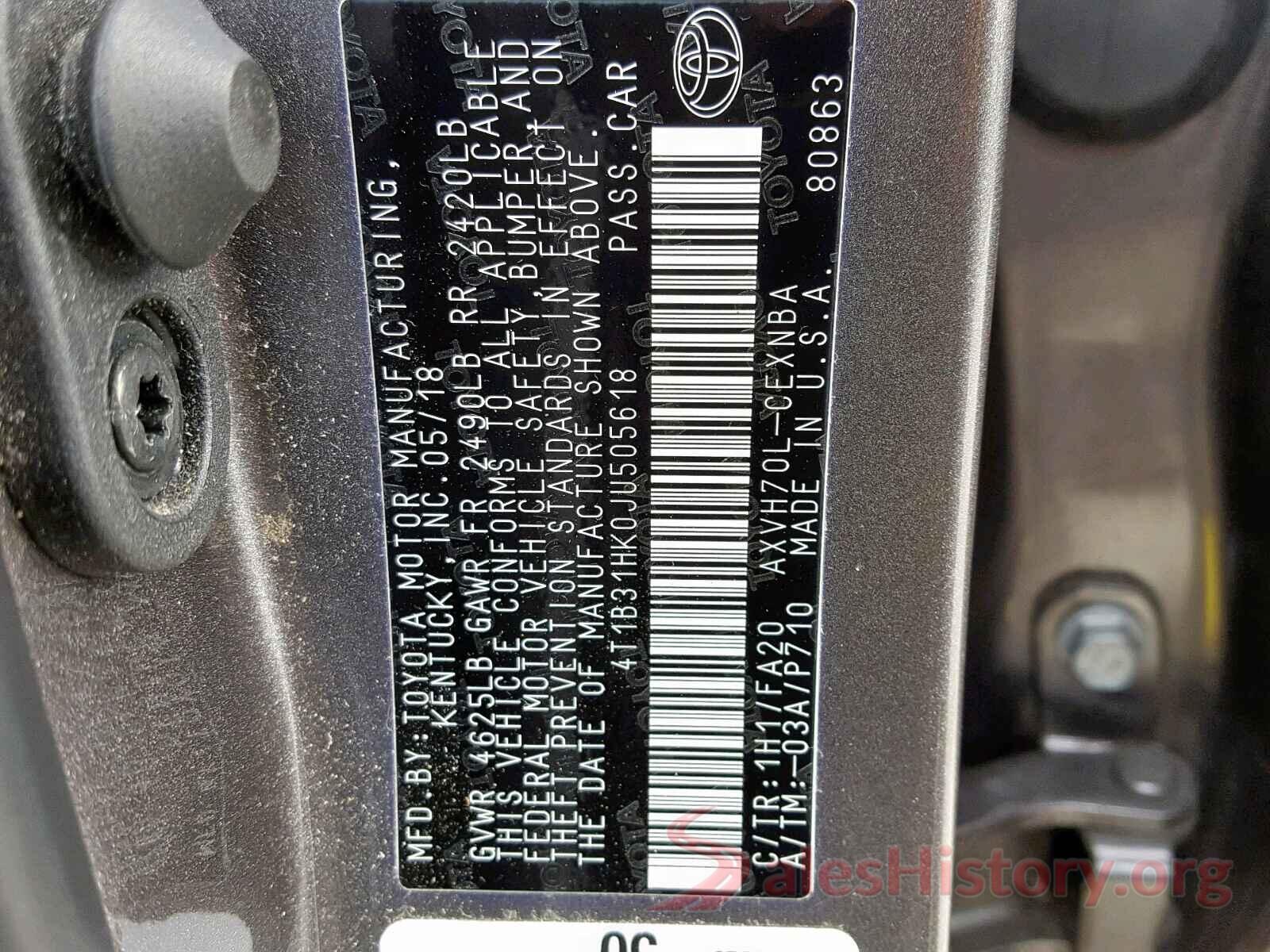 4T1B31HK0JU505618 2018 TOYOTA CAMRY