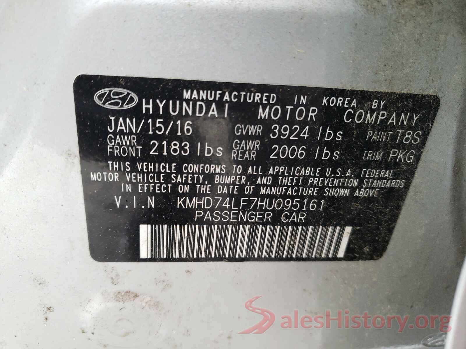 KMHD74LF7HU095161 2017 HYUNDAI ELANTRA