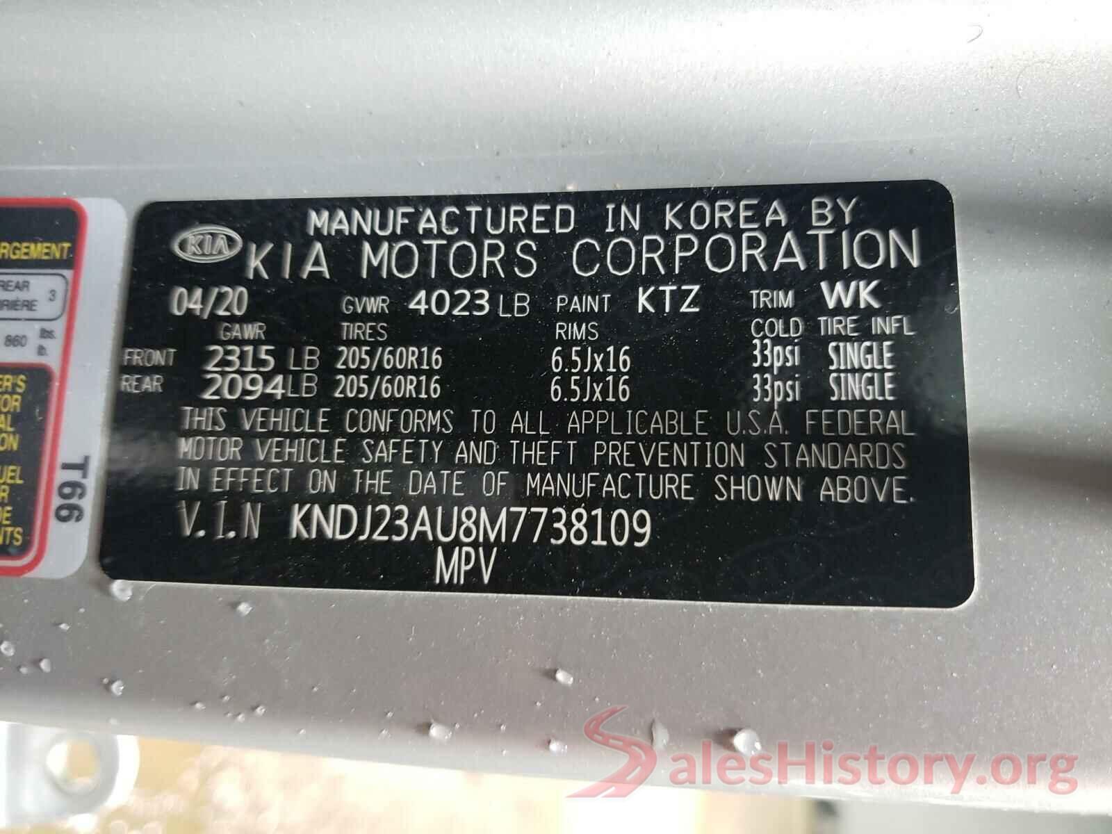 KNDJ23AU8M7738109 2021 KIA SOUL