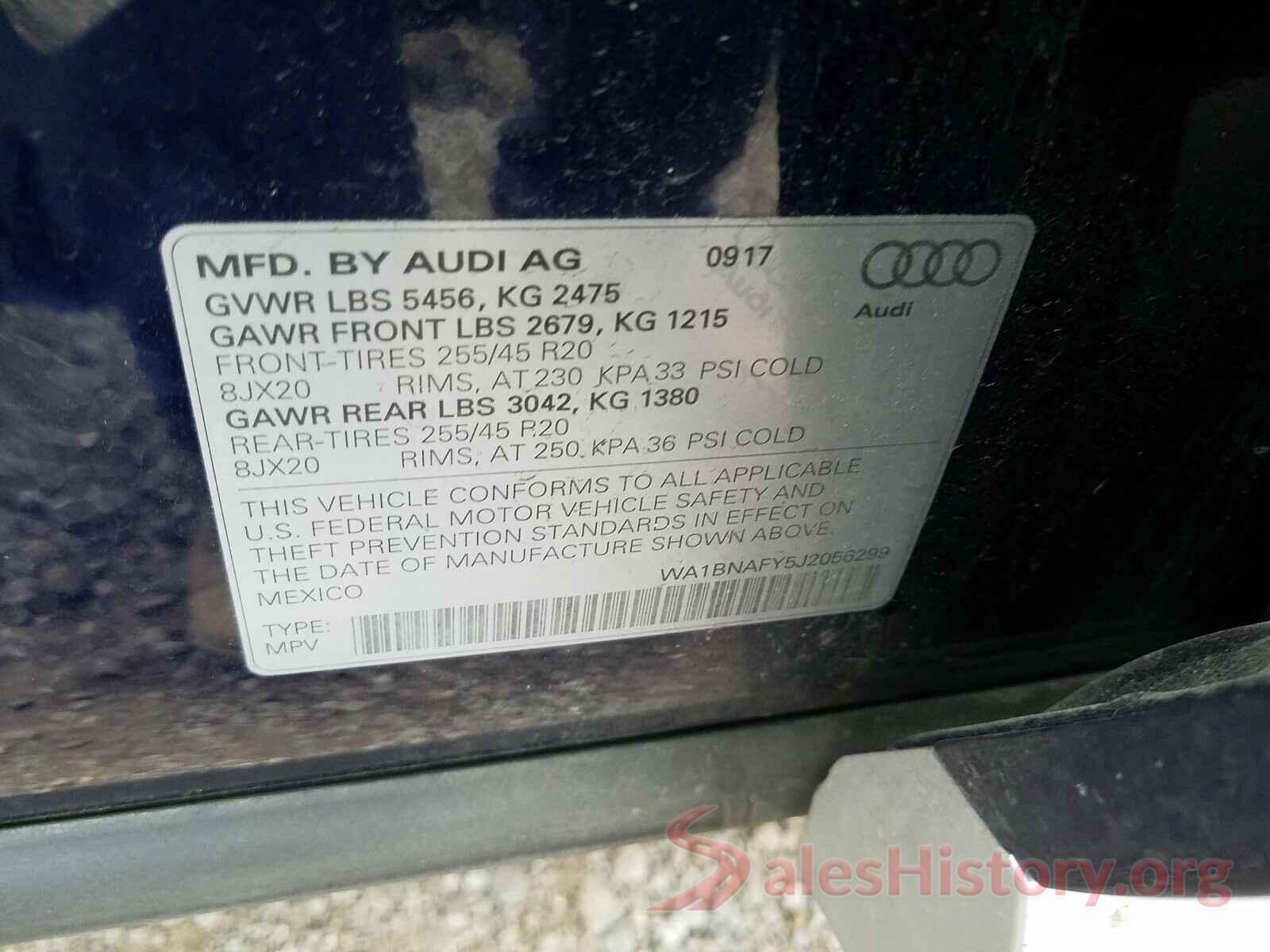 WA1BNAFY5J2056299 2018 AUDI Q5