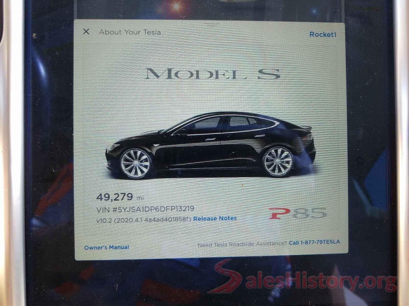 5YJSA1DP6DFP13219 2013 TESLA MODEL S