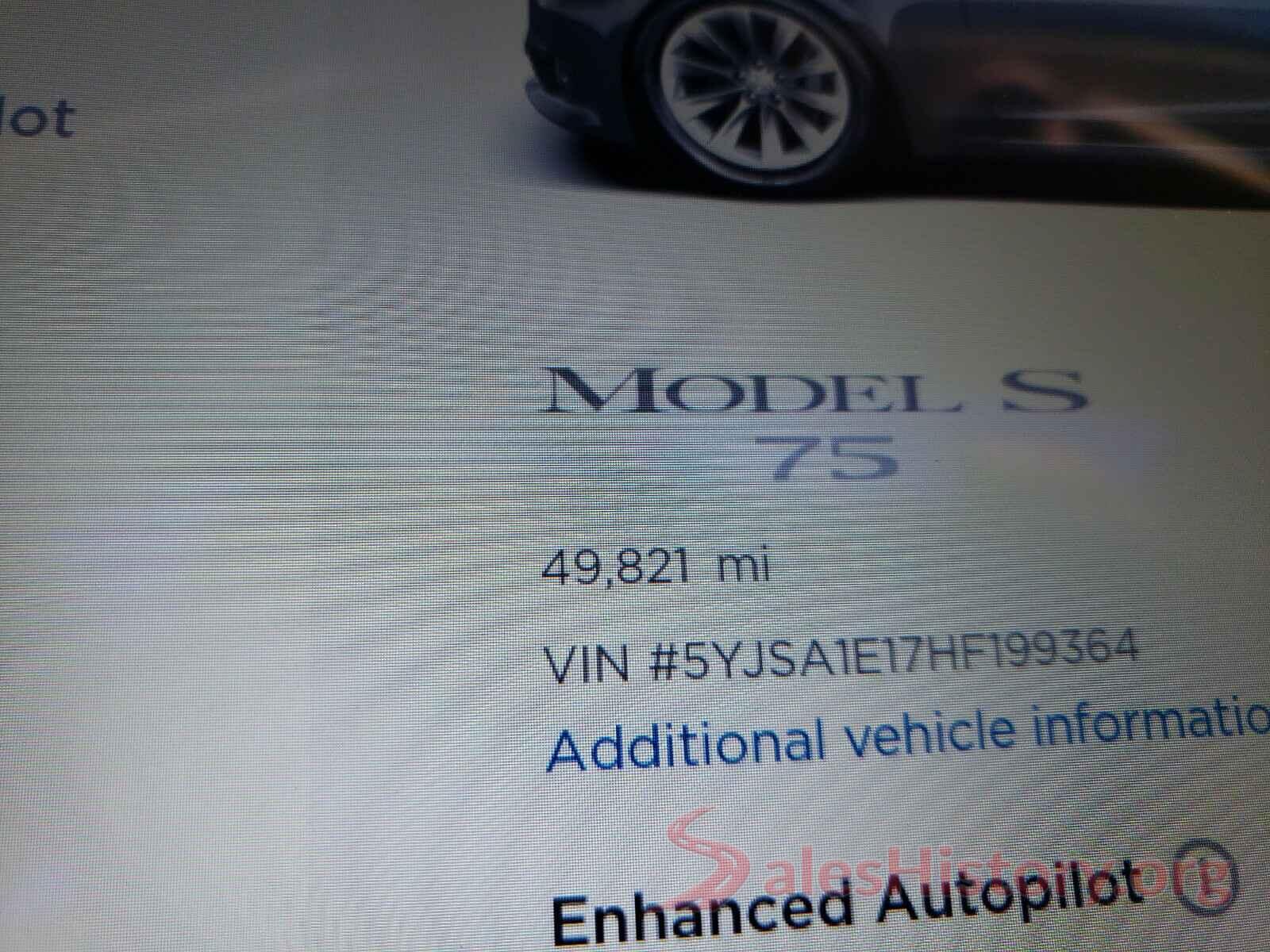 5YJSA1E17HF199364 2017 TESLA MODEL S