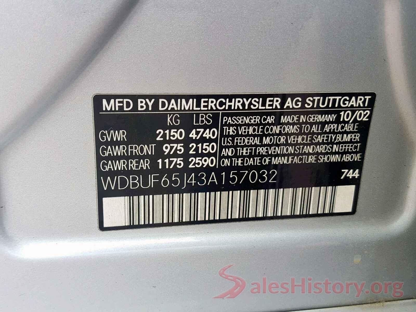 WDBUF65J43A157032 2003 MERCEDES-BENZ E CLASS