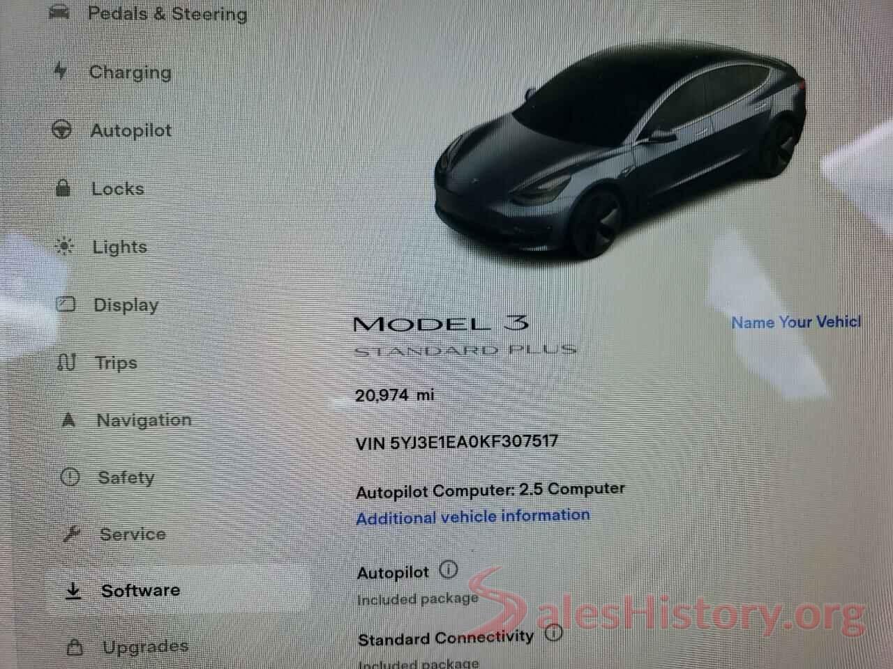 5YJ3E1EA0KF307517 2019 TESLA MODEL 3