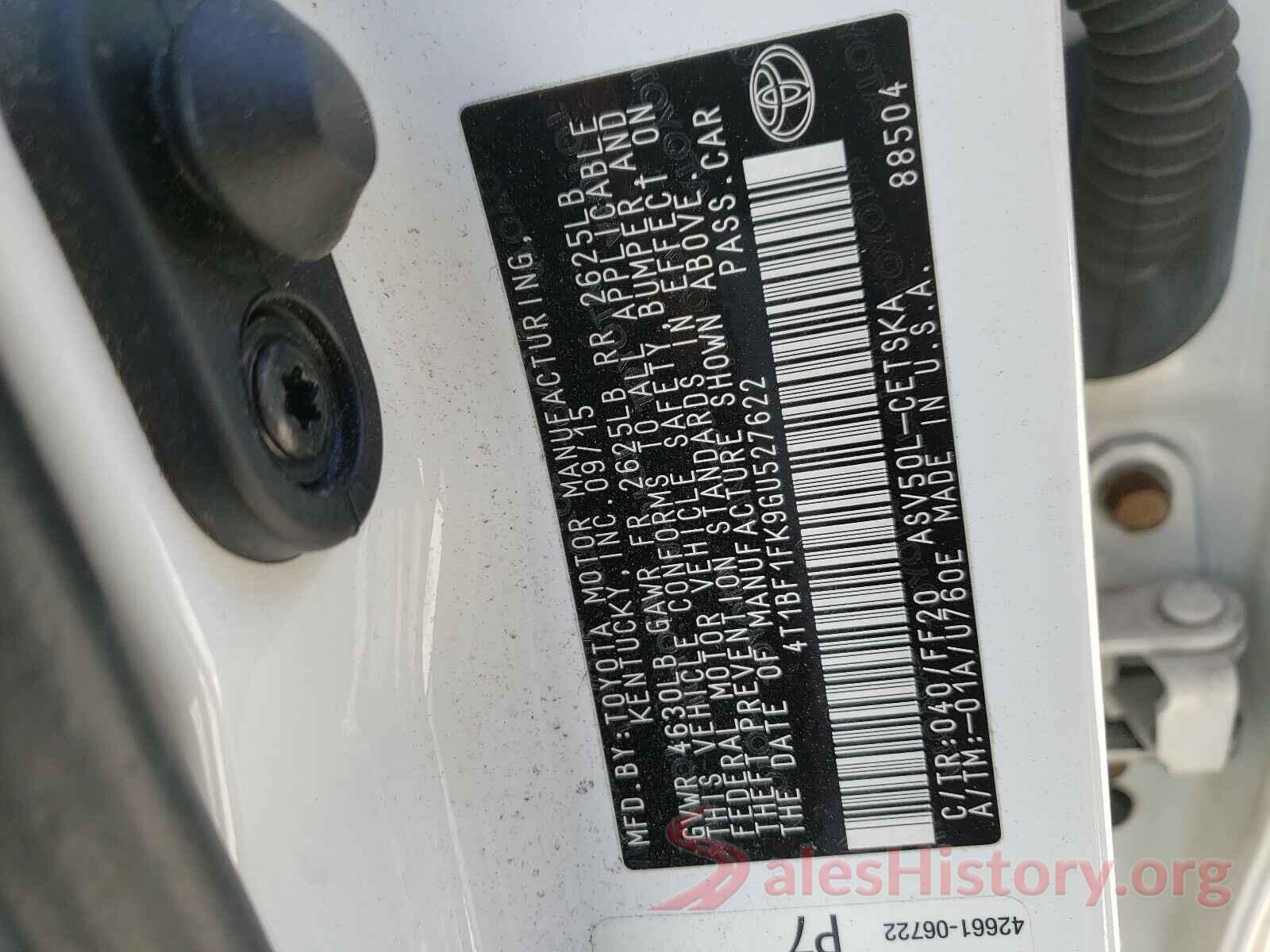 4T1BF1FK9GU527622 2016 TOYOTA CAMRY