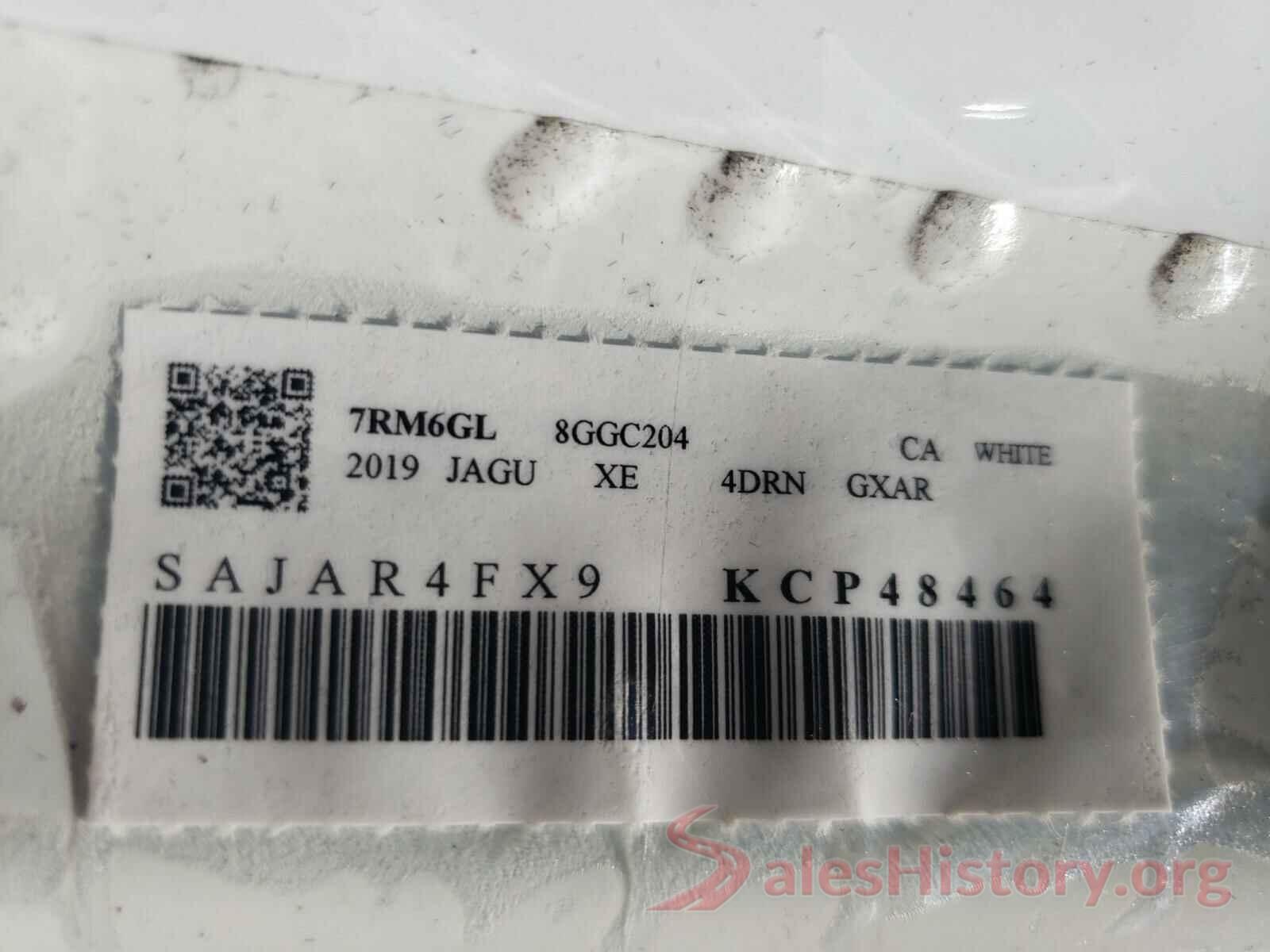 SAJAR4FX9KCP48464 2019 JAGUAR XE