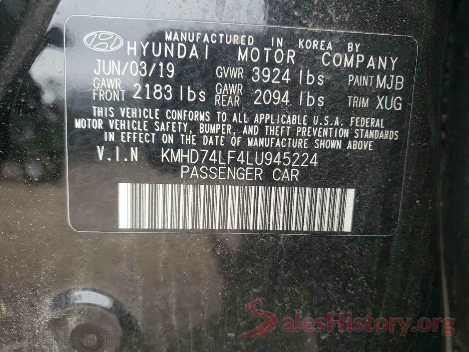 KMHD74LF4LU945224 2020 HYUNDAI ELANTRA