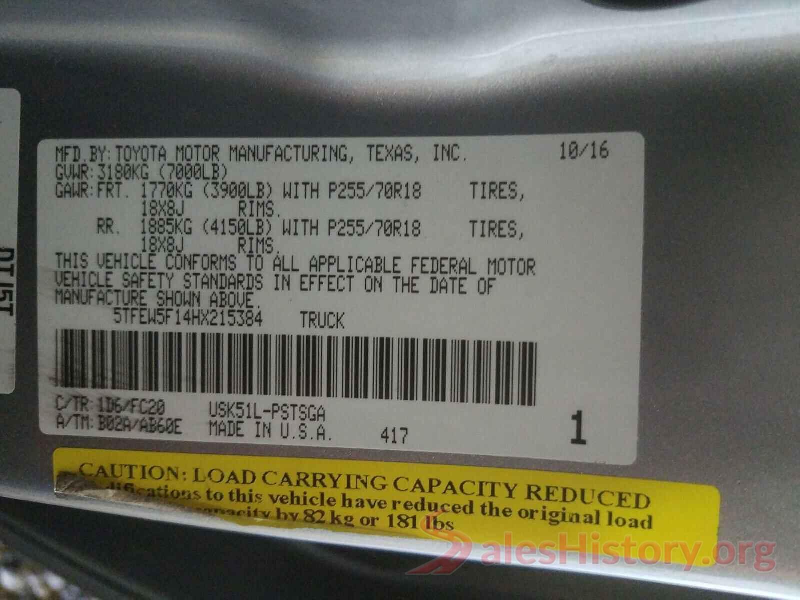 5TFEW5F14HX215384 2017 TOYOTA TUNDRA