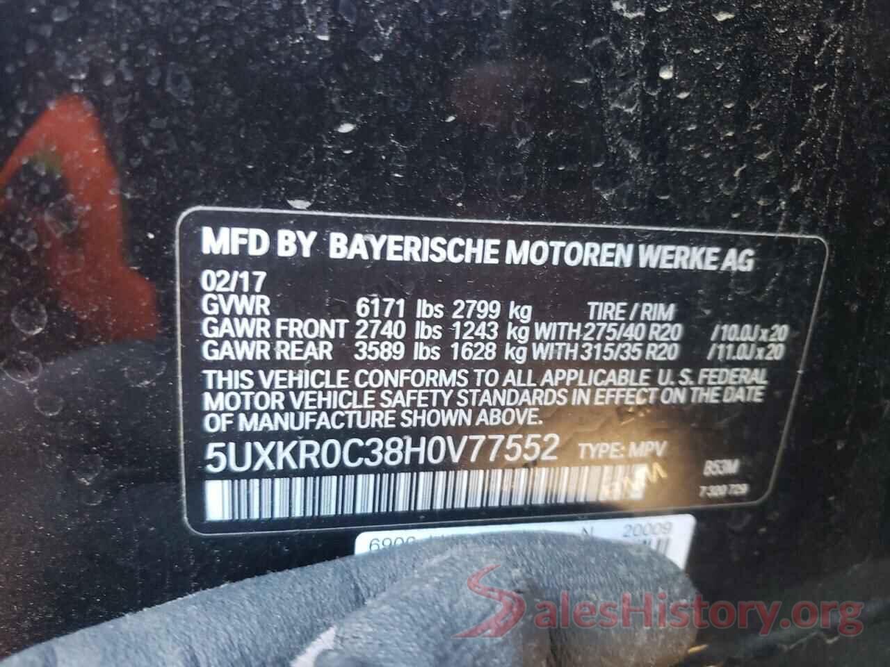 5UXKR0C38H0V77552 2017 BMW X5