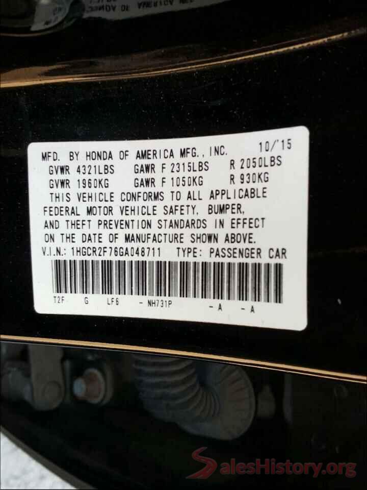 1HGCR2F76GA048711 2016 HONDA ACCORD