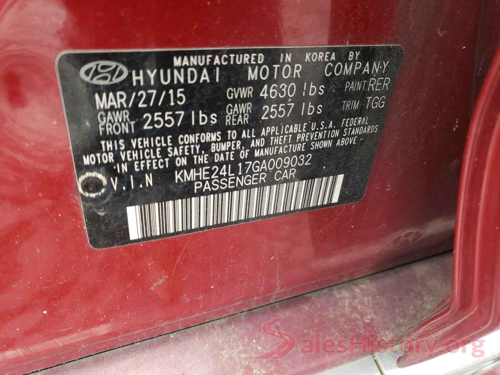 KMHE24L17GA009032 2016 HYUNDAI SONATA